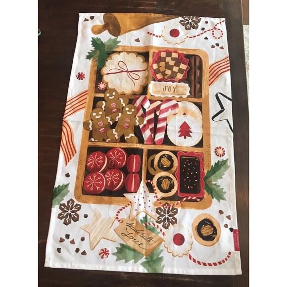 Stonewall Kitchen ”Cookie Swap” Tea Towel Excellent! Christmas Baking 18”x 28” - Picture 4 of 9